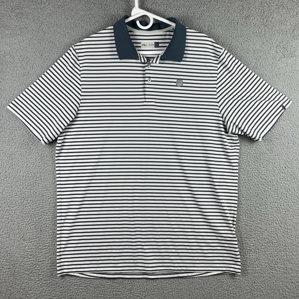 KJUS Mens Golf Luis Stripe Polo Shirt Size 56 2XL Wicking Stretch Performance